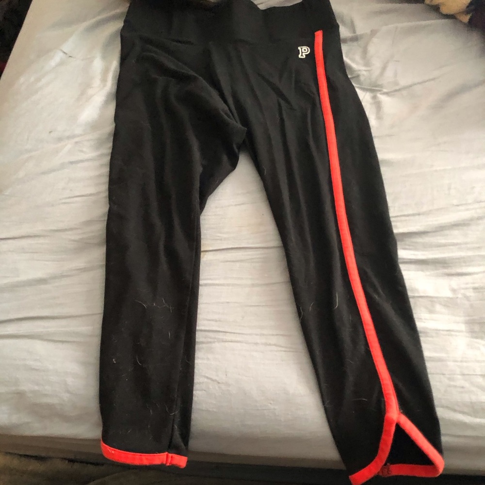 Black and red pink leggings